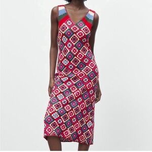Zara Crochet Midi Dress sz. S